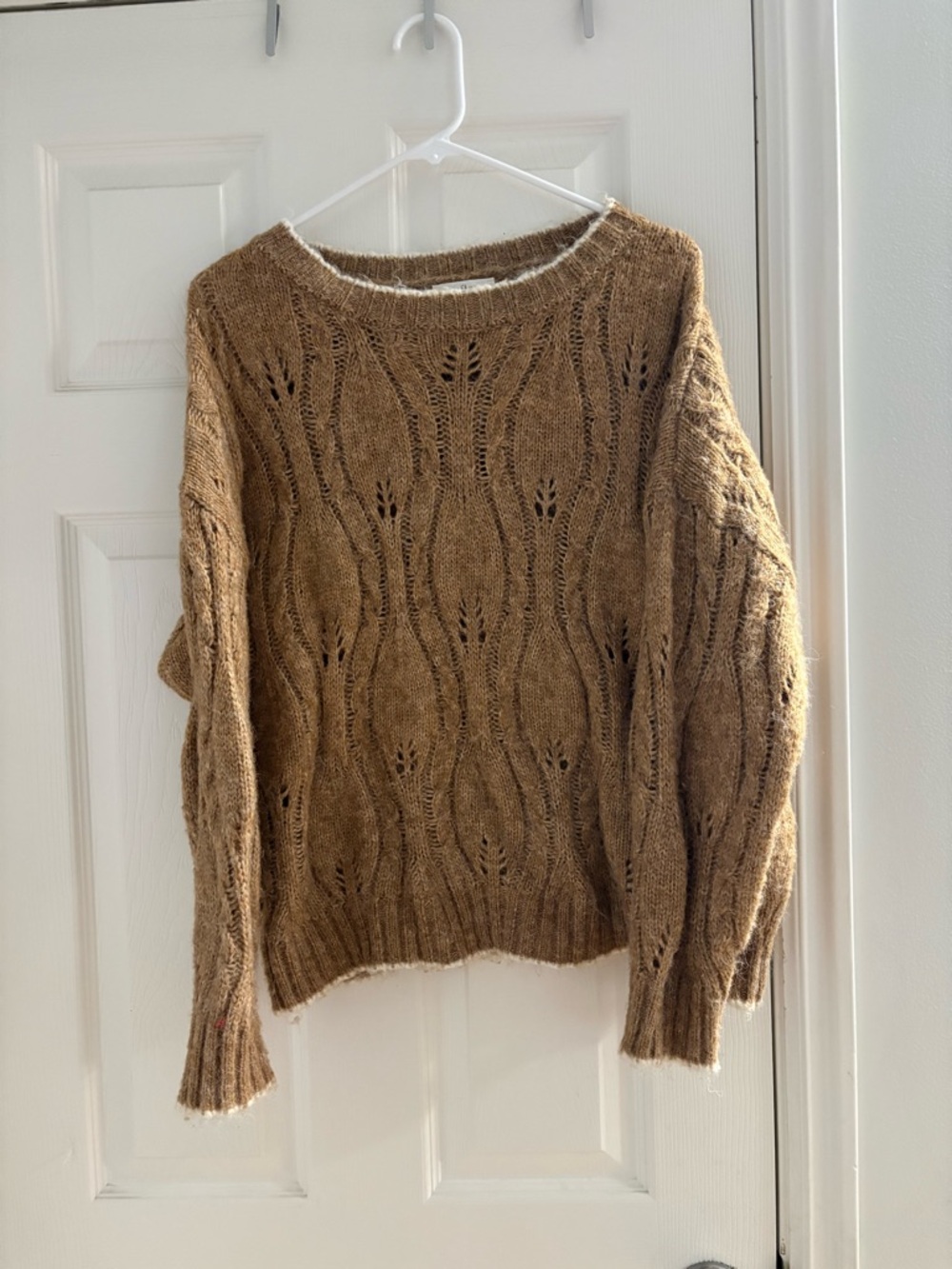 Neuflora Cozy Open-Knit Brown Women's Sweater